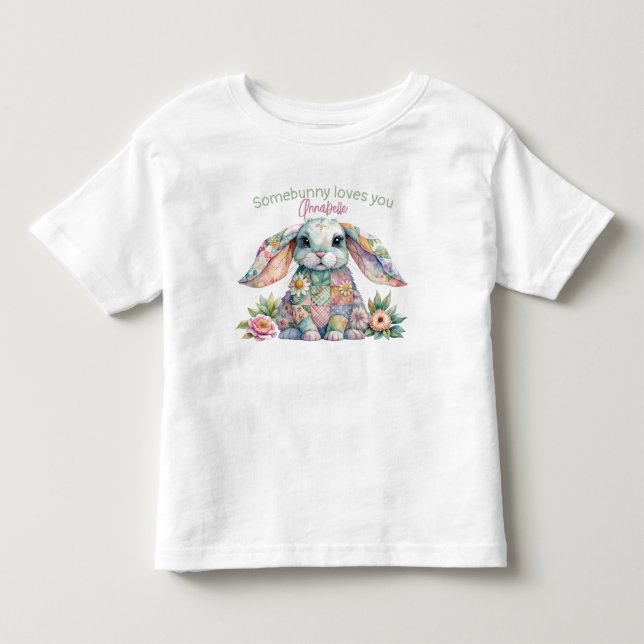 Camiseta Patchwork Floppy Eared Bunny T Shirt (Frente)