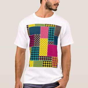 Camiseta Patchwork Geométrico: Fundo sem Retângulo