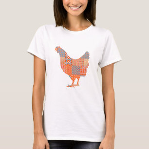 Camiseta Patchwork Patterno Chicken Fazenda Animal