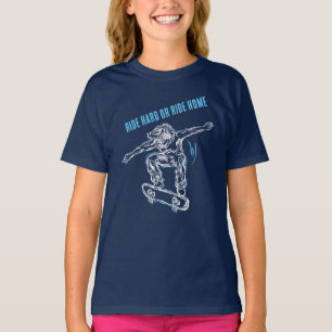 Camiseta Pateador Voador Fazendo Médio-Ar-Skateboard