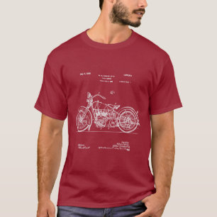 Camiseta Patente 1928 do ciclo de Harley (roupa escuro)