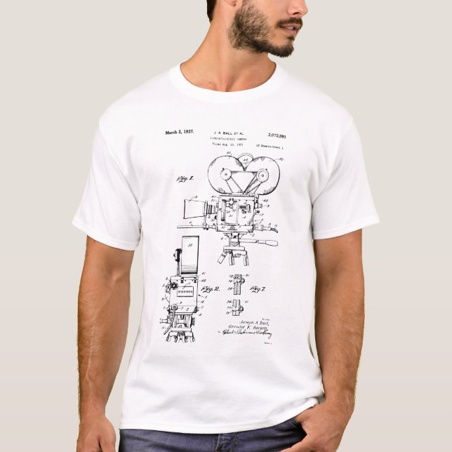 Camiseta Patente da Câmera de Filme (Frente)