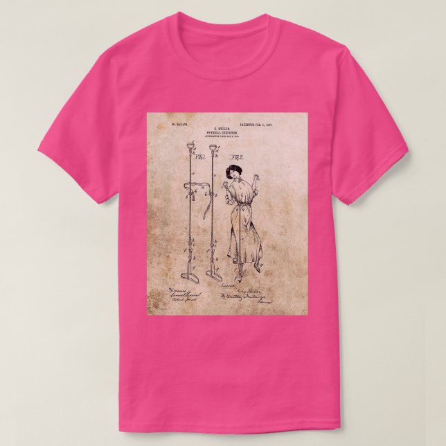 Camiseta Patente de Aparelho de Exercício 1907 (Frente do Design)