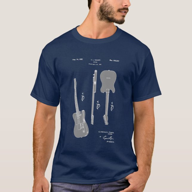 Camiseta Patente de Violão Elétrico Muito Legal (Frente)