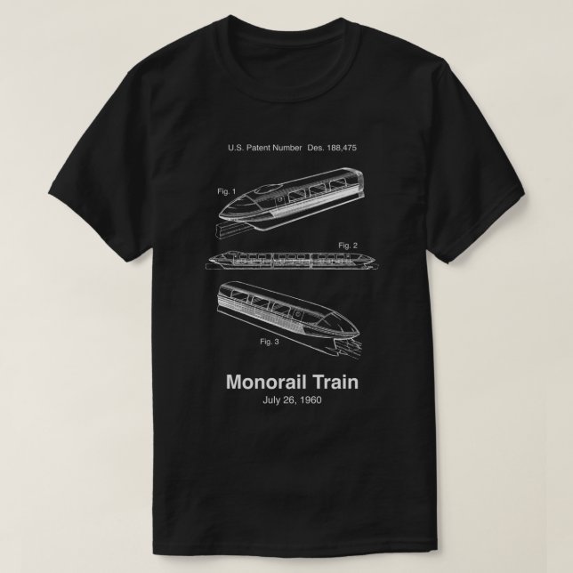 Camiseta Patente do comboio monorail - Camisa-T essencial (Frente do Design)