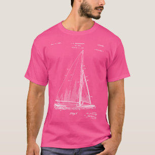 Camiseta Patente em veleiro - Arte em iate - Blueprint