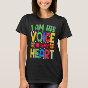 Camiseta Paternidade no Autismo Eu Sou Sua Voz Ele É Meu Co