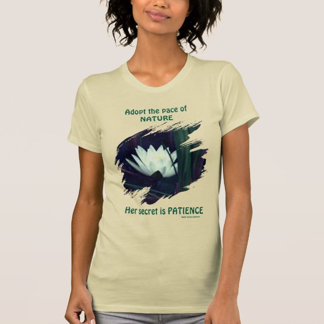 Camiseta Patience Emerson Inspirational Quote Lotus  (Frente)