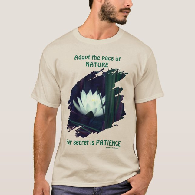 Camiseta Patience Emerson Inspirational Quote Lotus  (Frente)
