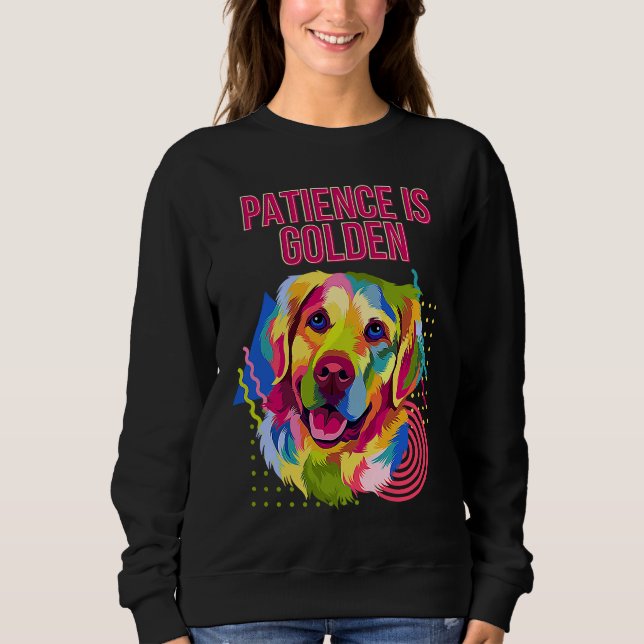 Camiseta Patience Is Golden Motivational Quote Golden Retri (Frente)