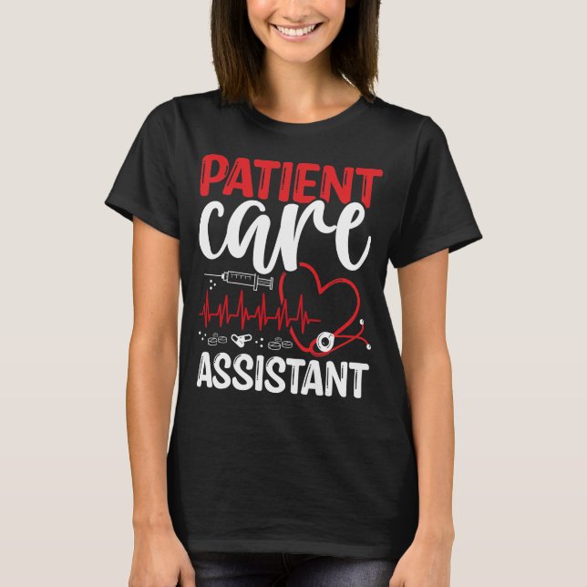 Camiseta Patient Care Assistant Stethoscope PCA Nurse (Frente)