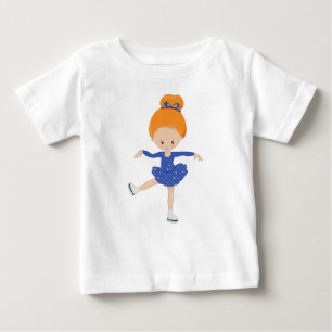 Camiseta Patinação na Figura, Garota de Pé-Gelo, Cabelo Lar