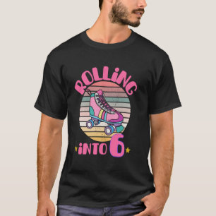 Camiseta Patinação no Gelo Menina de 6 Anos de Aniversário 
