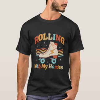Camiseta Patinação Sobre Rodas Rolando Com Meus Amigos Pati