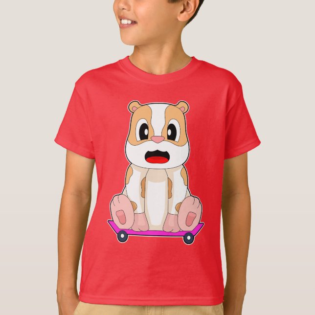 Camiseta Patinador de Hamster Skateboard (Frente)