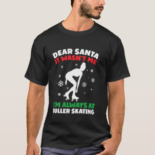 Camiseta Patinador De Roda Divertido Querido Papai Noel Est