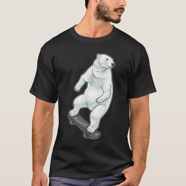 Camiseta Patinador de urso polar Skateboard (Frente)