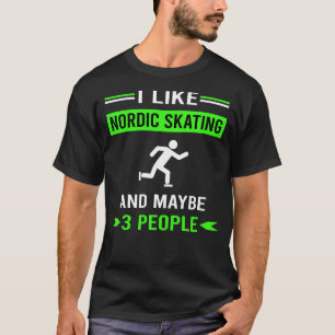 Camiseta Patinador Nórdico de Skate de Pele Verde 3 Pessoas