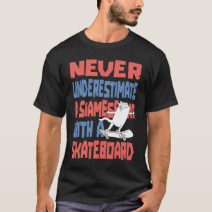 Camiseta Patinador Skate Patinador Gato de Skate