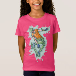 Camiseta Patinador Voador Colorido, Ilustração Divertida