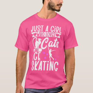 Camiseta Patinadora Artística Só Uma Garota Que Ama Gatos E