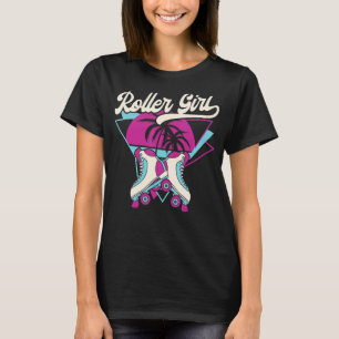 Camiseta Patinadora de Rapariga da Vintage Retro Patinadora