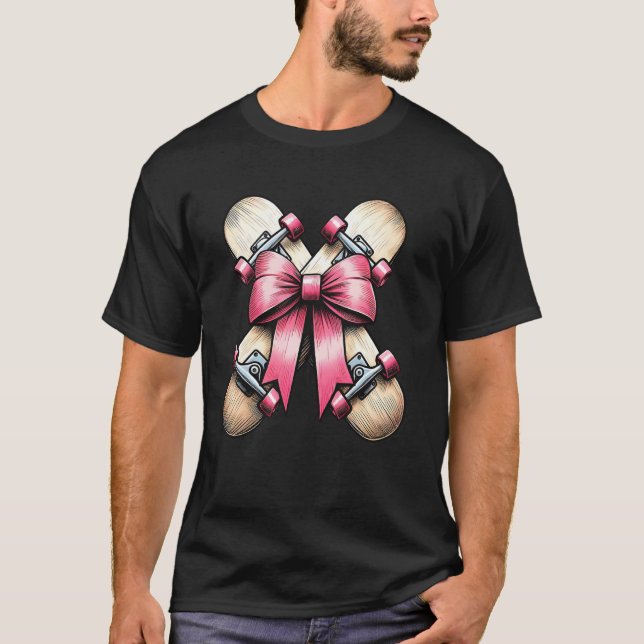 Camiseta Patinadora de skate com laço coquete (Frente)