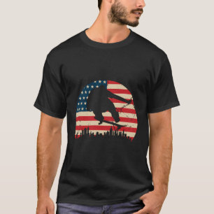 Camiseta Patinadores Diversão De Bandeira Dos Eua Gift Teen