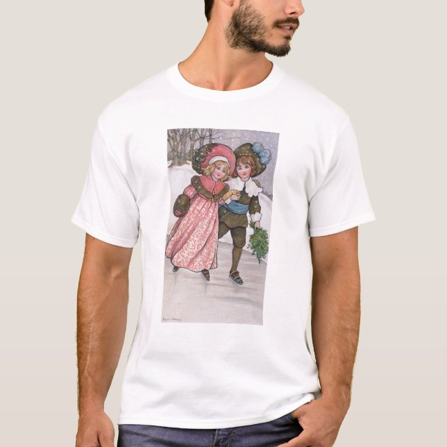 Camiseta Patinagem da menina e do menino (Frente)
