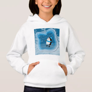 Camiseta Patinagem de pinguins bonitos em cenário de invern