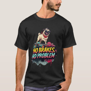 Camiseta Patinagem Divertida para Proprietários de Cães Pug