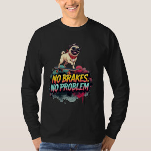Camiseta Patinagem engraçada para donos de cães Pug
