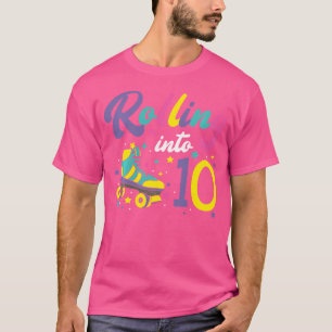Camiseta Patinando aos 10 Patins de Rodas Aniversário de 10