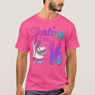 Camiseta Patinando no 16º Aniversário Patinação no Gelo de