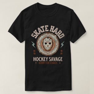Camiseta Patinar Duro Hockey Selvagem Caos Roupas