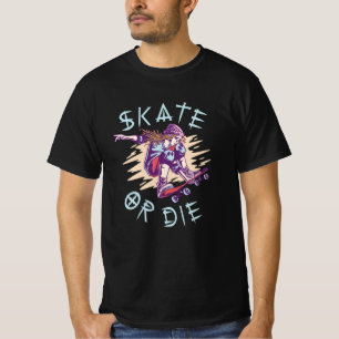 Camiseta Patinar ou morrer Skateboarder rapariga