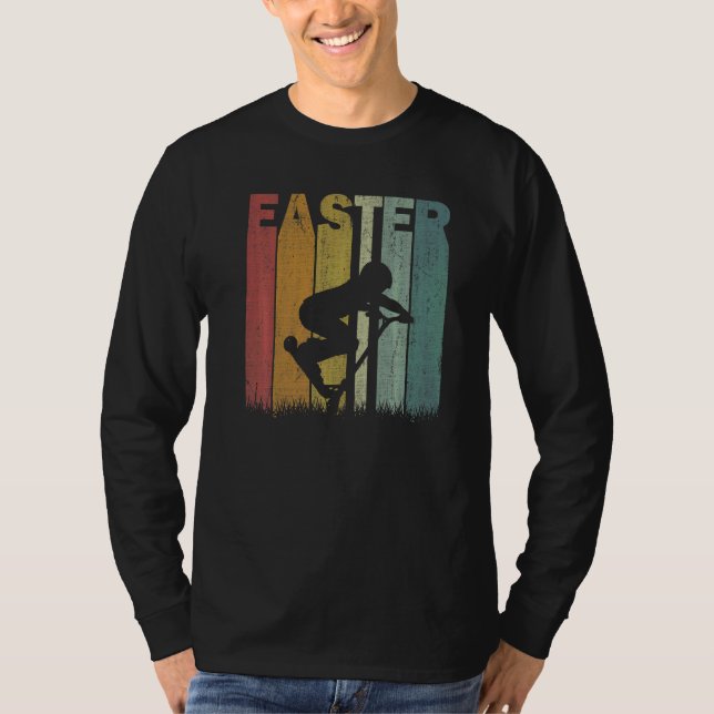 Camiseta Patinetes do dia de páscoa Páscoa engraçada retrog (Frente)