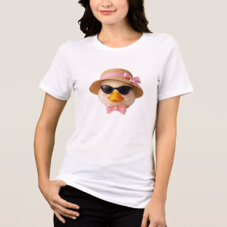 Camiseta Patinho de Verão Legal com Óculos de Sol