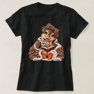Camiseta patinho mallard Cozy Duck Café de Outono Leitura