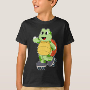 Camiseta Patins em linha de tartaruga Patins de rolo