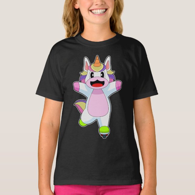 Camiseta Patins em linha Unicórnio (Frente)