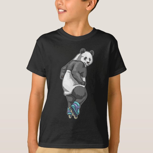 Camiseta Patins inline de patinação sobre rodas Panda (Frente)