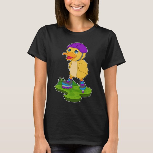 Camiseta Patins inline de patos Patins de rolimã (Frente)