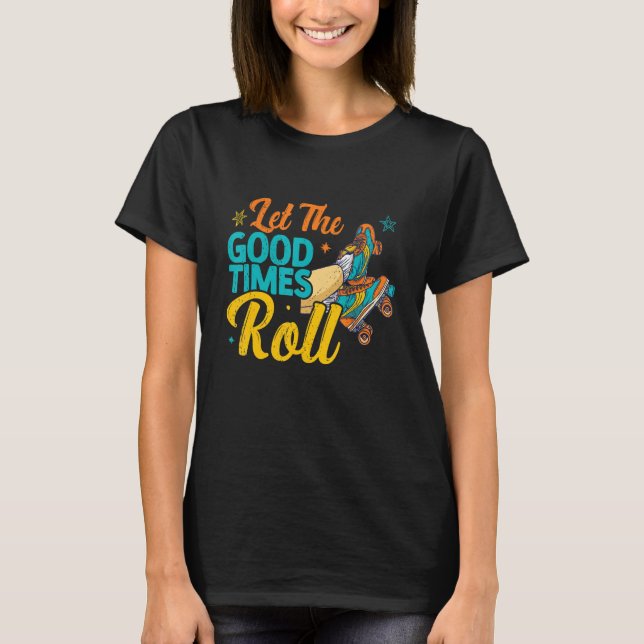 Camiseta Patins Retrô Anos 80 Derby Roller Skating para T (Frente)