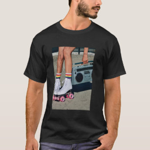 Camiseta Patins Retrô Divertidos Patinação de Roller Disco 