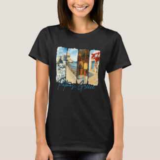 Camiseta Patmos Greece Traveling Trip Brushstroke Souvenir 