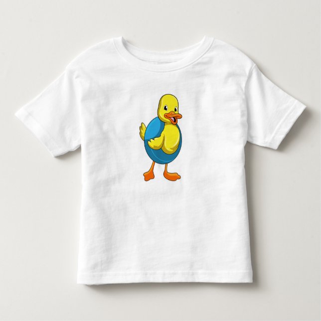 Camiseta Pato a Nadar com anel de Natação (Frente)
