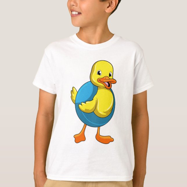 Camiseta Pato a Nadar com anel de Natação (Frente)