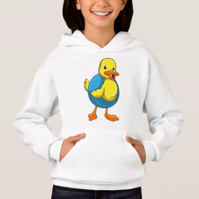 Camiseta Pato a Nadar com anel de Natação (Frente)