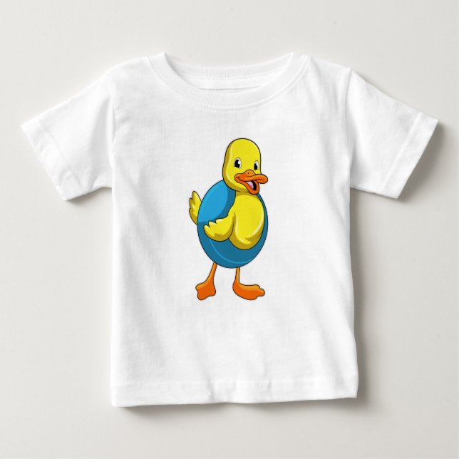 Camiseta Pato a Nadar com anel de Natação (Frente)